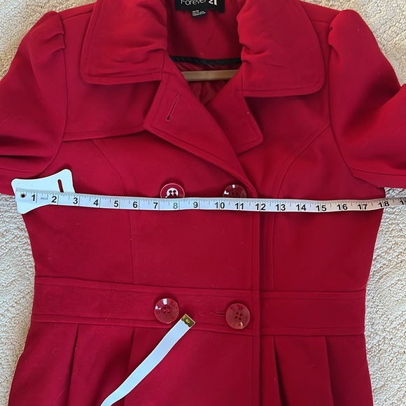 Forever 21 Red Coat size M - Picture 12 of 16